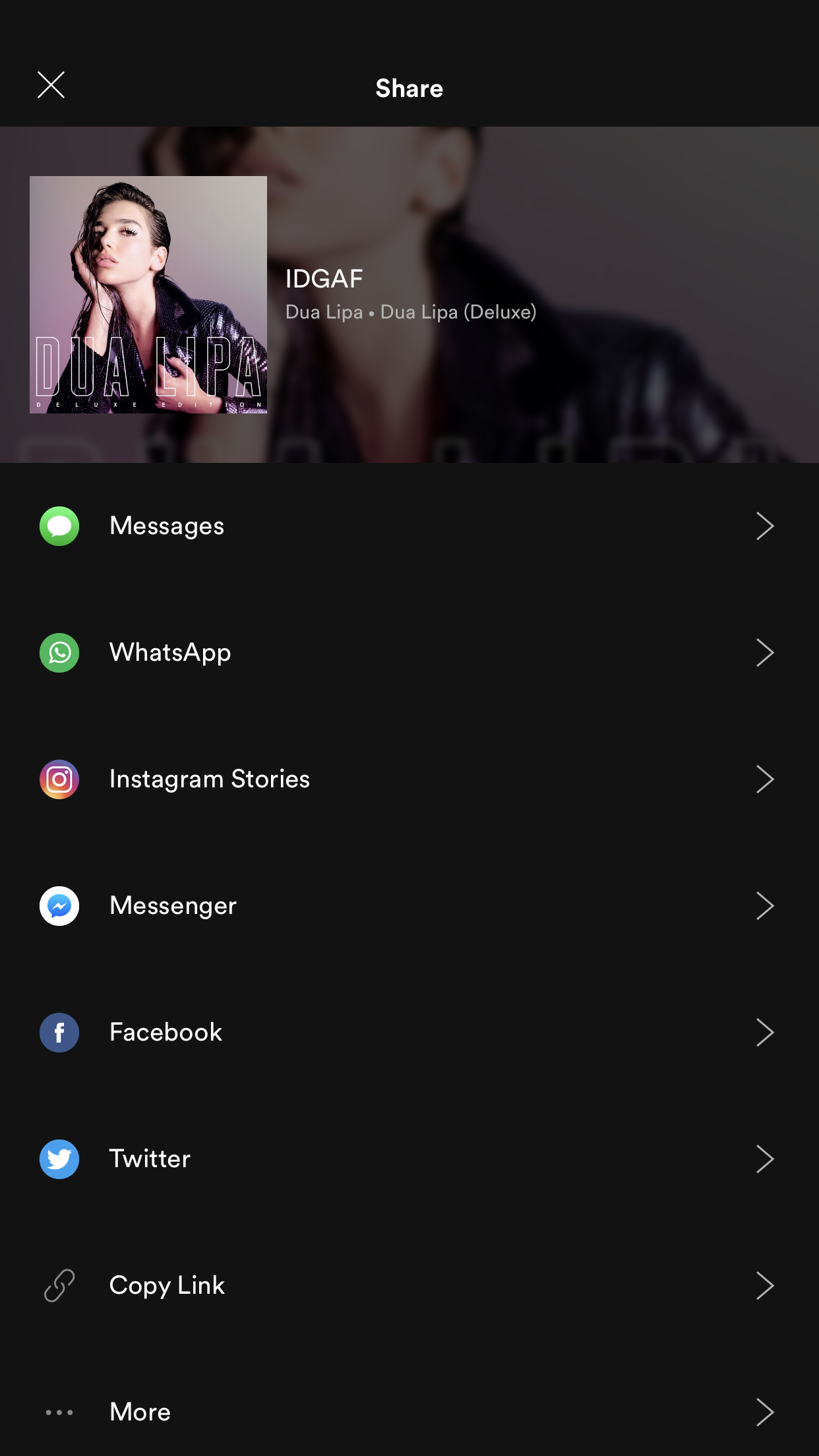 Tekan butang share dan kemudian pilih Instagram Stories.