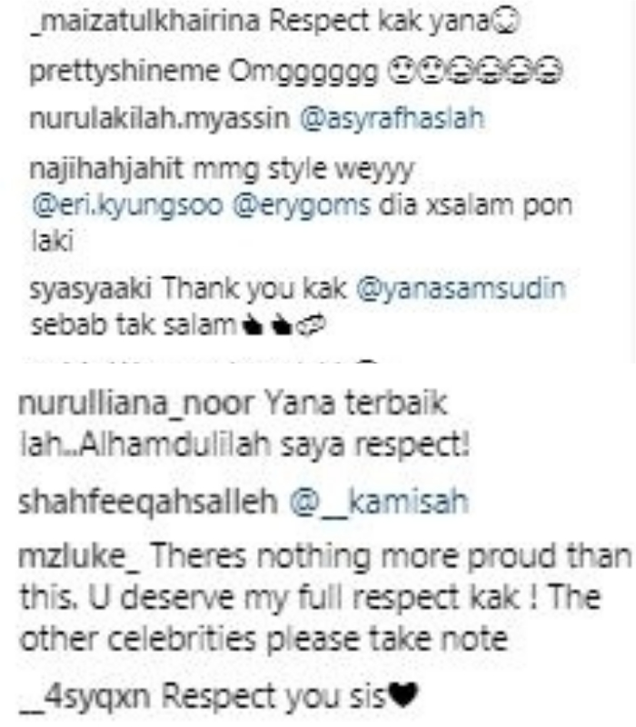 "Respect!!" - Antara pujian netizen kepada Yana