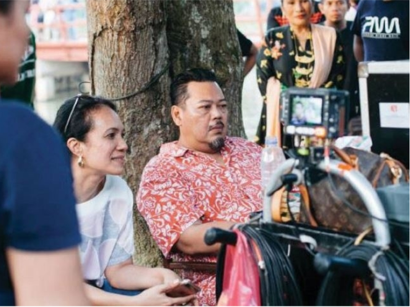 Mamat Khalid di set penggambaran