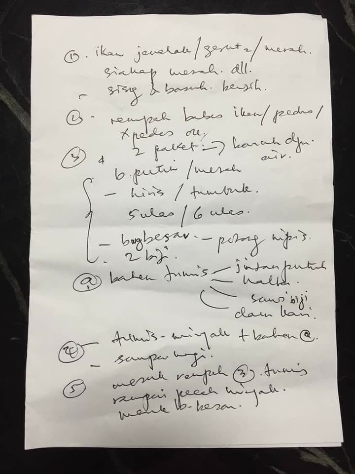 Zalina Bukan senang nak dapat resepi tulisan tangan Mat Sabu ya