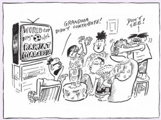 A cartoon by Datuk Lat that truly described the moment.