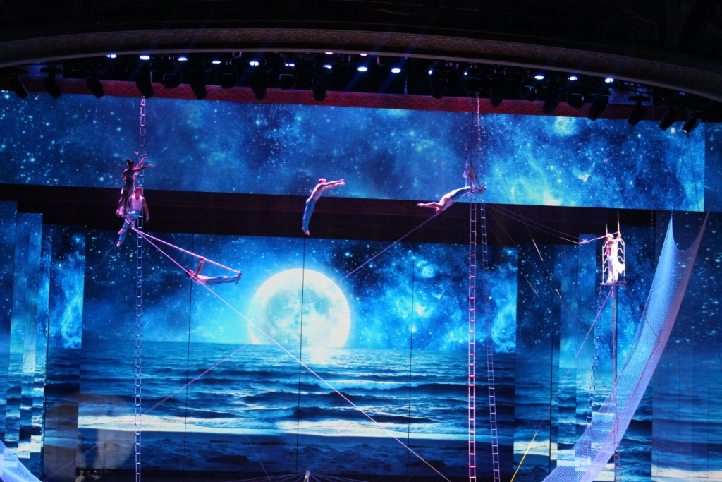 No circus is complete without the traditional flying trapeze, the Tokmachev Troupe.