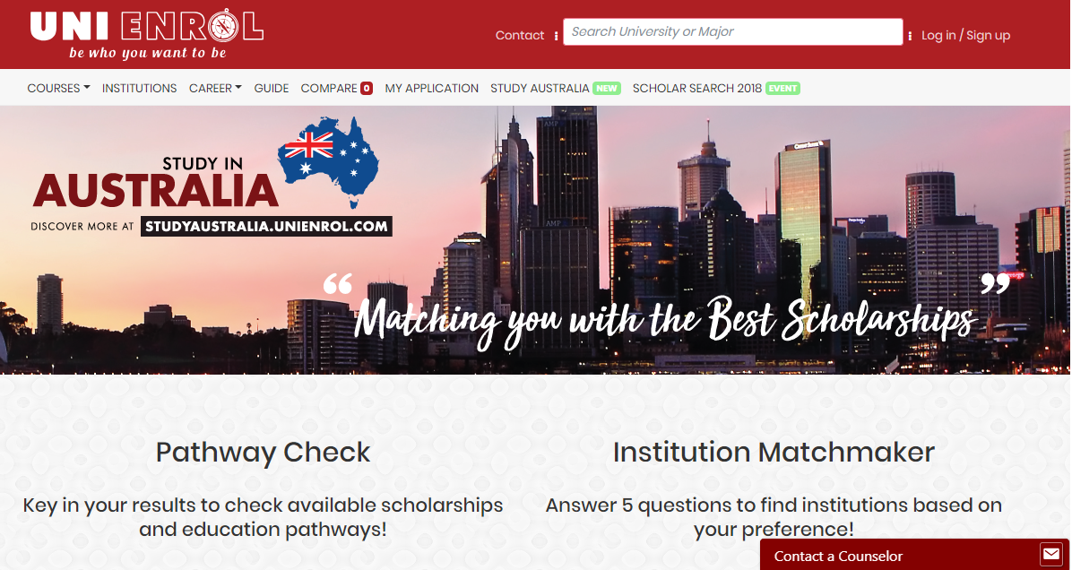 The website contains comprehensive content on the different universities and courses out there.