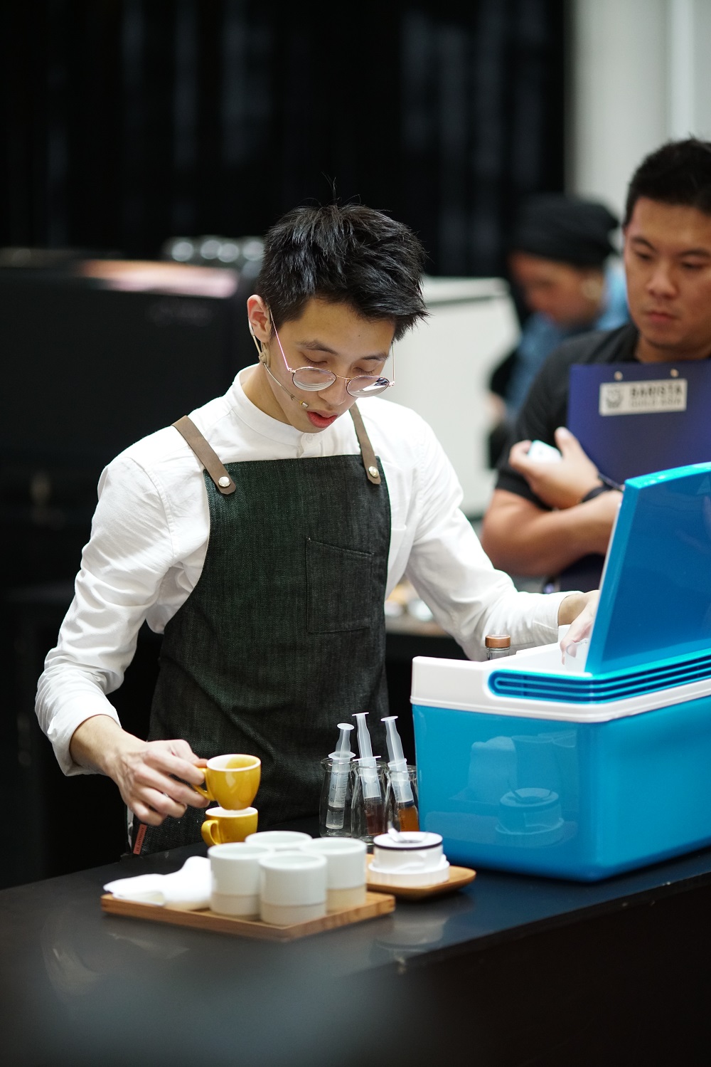 One of the competitors of the Malaysia Open Barista Championship 2018.