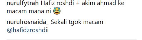 Antara komen-komen yang diberikan peminat.