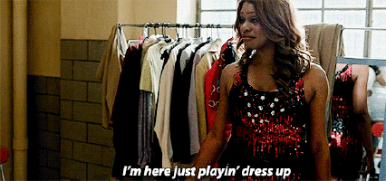 Dressing me up like Barbie.