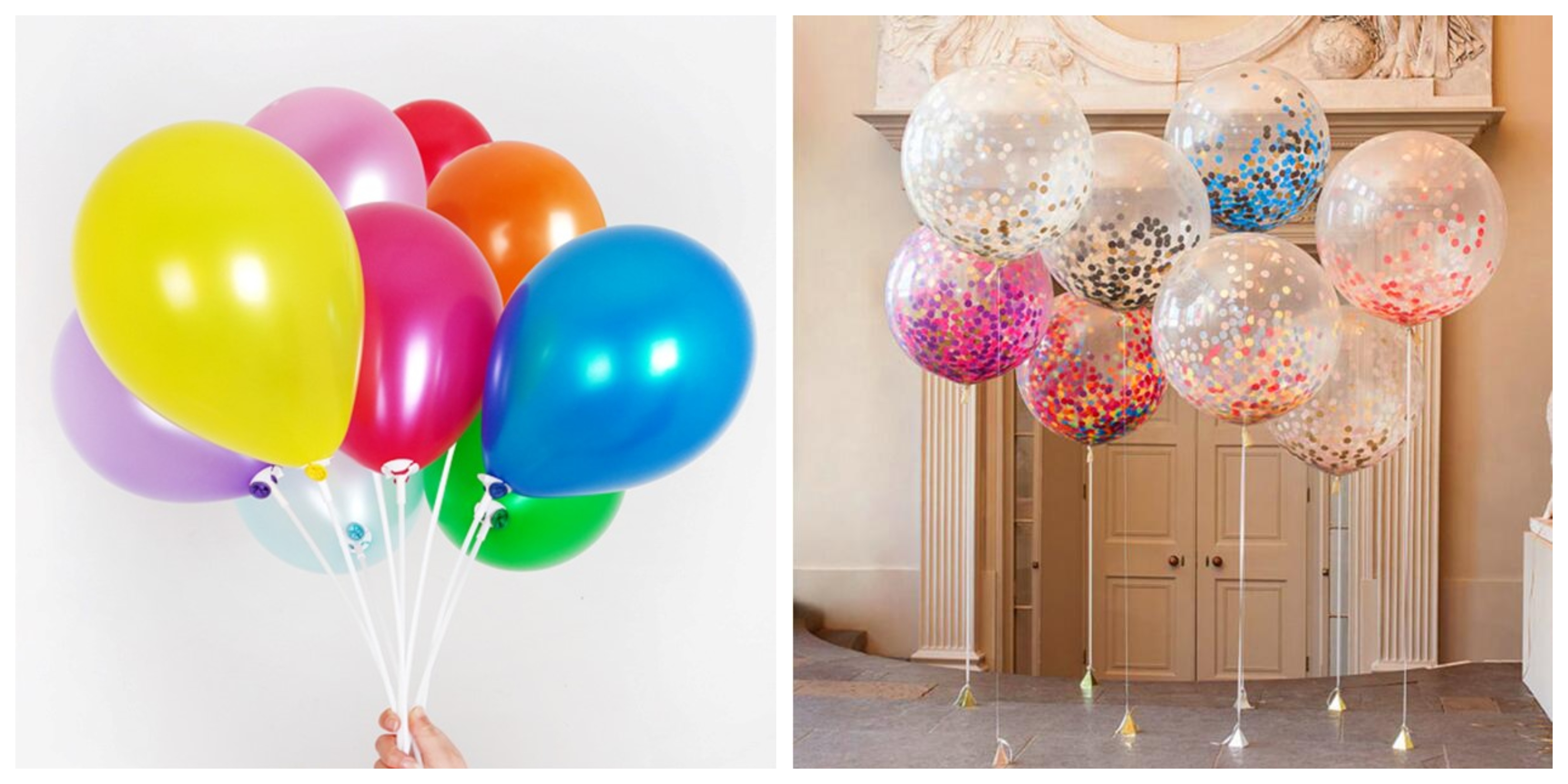 You can opt for solid-coloured balloons or clear ones!