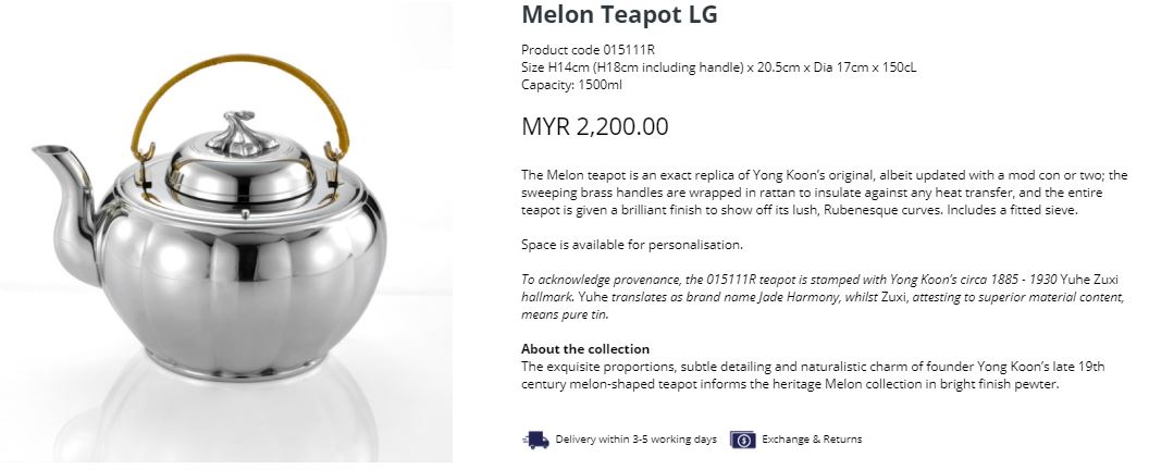 A replica of the The Lucky Teapot which is up for sale!