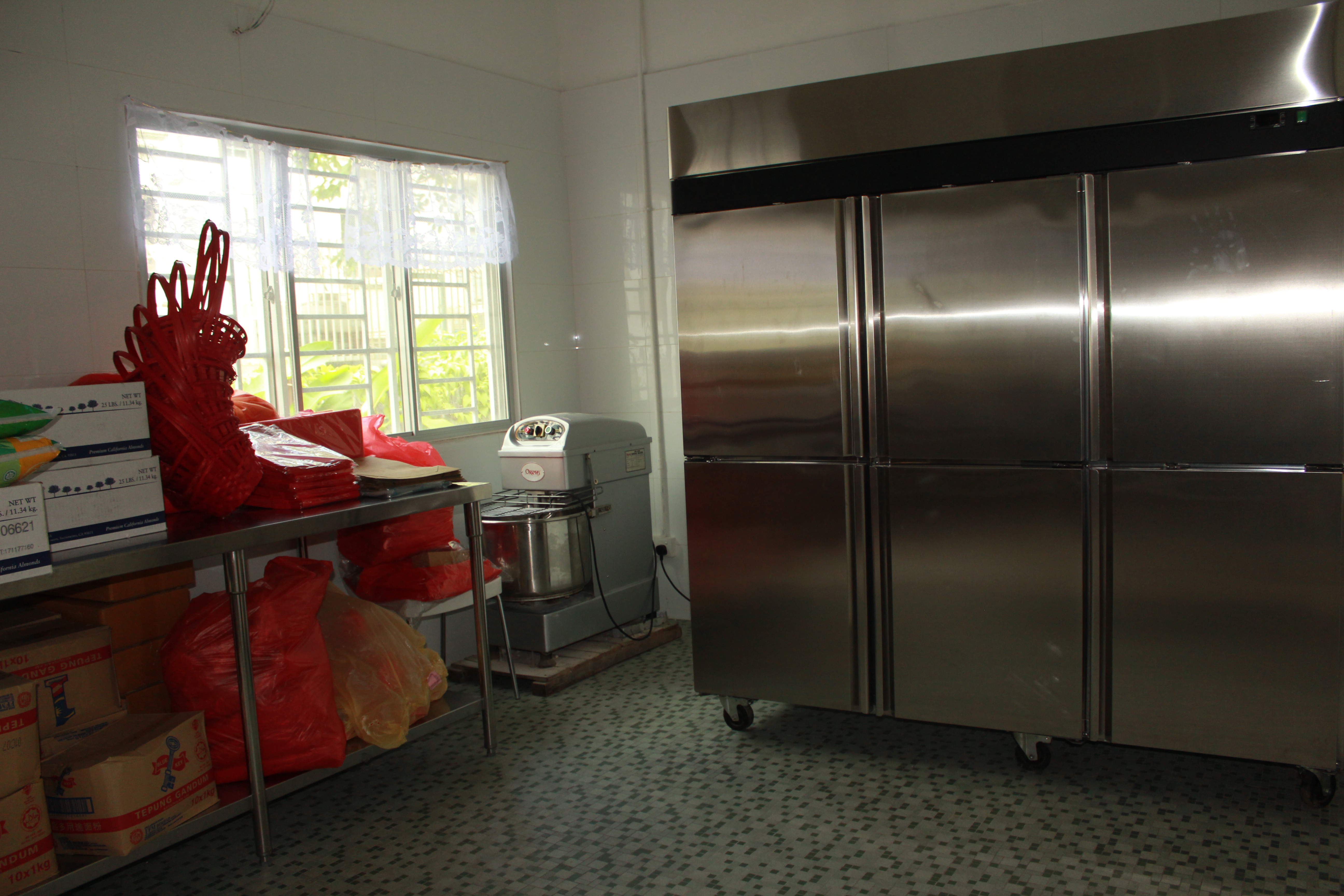 Even the fridges are from charity.